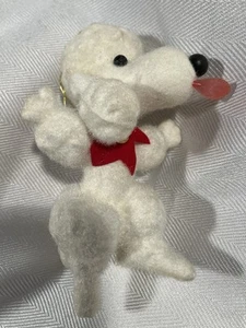 Vintage Flocked Poodle Christmas Ornament - Imagen 1 de 3
