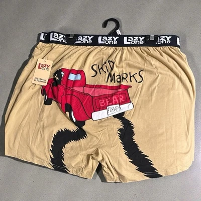 Boxers divertidos para hombre Lazy One 2x marcas de deslizamiento GRANDES Foto 1 de 2