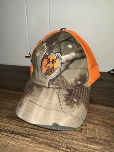 Mtn Dew Camouflage Blaze Orange Deer Hunting Baseball Hat Trucker Cap New - Picture 1 of 8