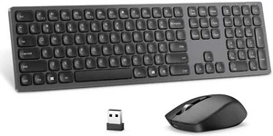 Wireless Keyboard Mouse Combo, Seenda Ultra Quiet Full Size Slim Keyboard Mouse - Picture 1 of 7