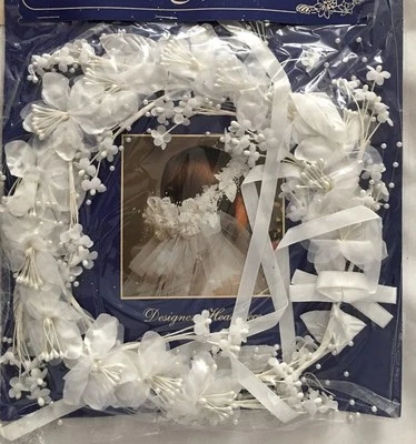 White Pearl Bead MODERN ROMANCE Crown Tiara Hat Head Dress - Image 1 of 2