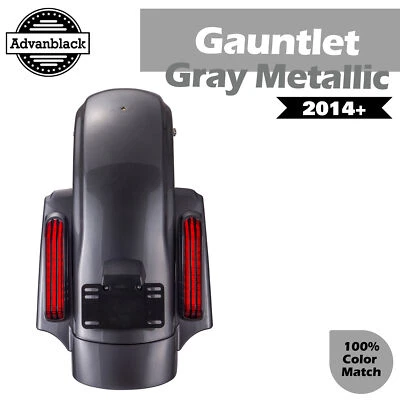 Sistema de guardabarros trasero Advanblack Gauntlet gris metálico CVO para Harley Davidson 14+ Foto 1 de 4