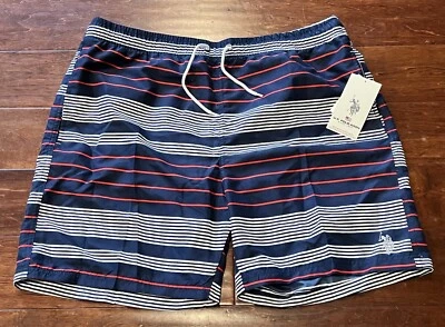 US Polo Assn Azul Blanco Rayas Para Hombres 2XL Forrado Bolsillo Bañador Board Shorts Foto 1 de 4