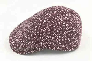 Japanese Traditional Arimatsu Shibori Hunting Hat: cherry blossom maroon Wa Gara - Picture 1 of 3
