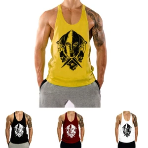 Camisetas sin mangas para hombre con patrón estampado fitness entrenamiento en gimnasio - Imagen 1 de 18