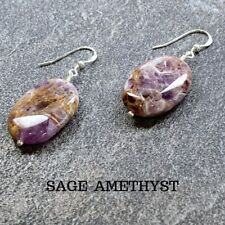 Sage Amethyst - Earrings - Purple - 925 Sterling Silver - Wire Wrapped - E356