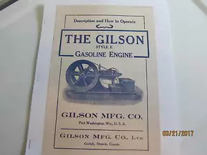 Gilson Model E Gas Engine Description/ Operation Manual - Picture 1 of 3