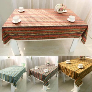 Bohemia Ethnic Striped Rectangle Tablecloth for Kitchen Party Table Cloth Cover - Picture 1 of 34
