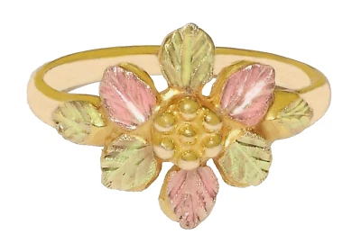 Anillo Black Hills Oro 10k Ocho Hojas Banda Talla 5 Foto 1 de 4