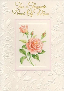 Loving MOTHER'S DAY Card FOR A FAVORITE AUNT, Pink Roses by Gibson Greetings +✉ - Picture 1 of 5