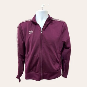 Umbro Athletic Jacket Women Size Large Purple Full Zip pockets Logo - Picture 1 of 10