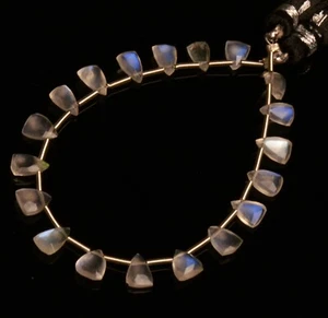 Piedra lunar fuego arco iris natural tamaño 7x5 mm cuentas para hacer joyas hilo de 5,5" - Imagen 1 de 7
