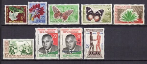 Madagascar 1959-60 un lot de 9 timbres non oblitérés MNH /TE4321 - Imagen 1 de 1