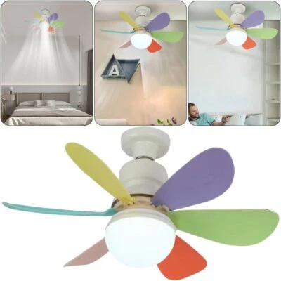 52CM Ceiling Fan E27 Socket Fan 40W w/ Dimmable LED Light Remote - Image 1 of 4