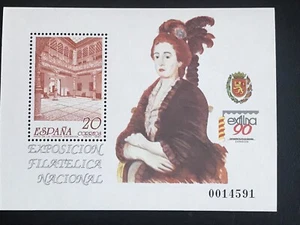 España sello en hoja bloque de 1990 Exposición Nacional de Filatelia MNH - Imagen 1 de 2
