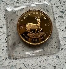 1969 SOUTH AFRICA GOLD ONE OUNCE KRUGERRAND COIN EXCELLENT CONDITION