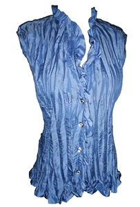 Blusa Jaipur Tafetán Arrugada Top Cachicho Victoriano Hada Años 90 Elegante XL - Imagen 1 de 9