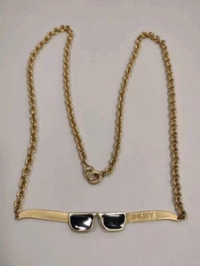 DKNY Gold Tone Sunglasses Enamel Pendant Necklace, 32", X44 - Picture 1 of 8