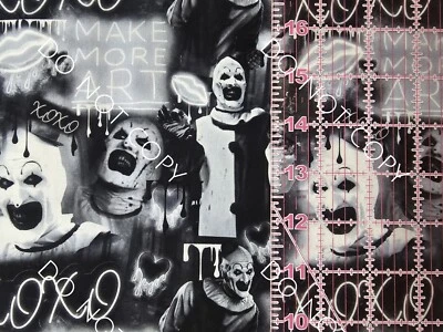 Custom 100% Cotton Woven Fabric Horror Movie Terrifier By The 1/4 Yard - Image 1 of 2