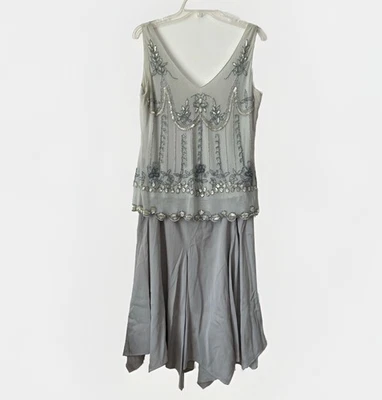 Calvin Klein Talla 8/10 Cuentas Lentejuelas Sexy Boda Cóctel Noche Conjunto de 2 piezas Y2K Foto 1 de 4