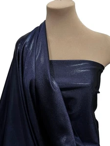 MYSTIQUE SPANDEX FABRIC STRETCH NAVY/BLACK   DANCE GYMNASTICS 58" BTY - Picture 1 of 1