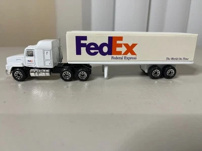 Vintage Matchbox 1990 FedEx Semi Truck and Trailer - Image 1 of 4