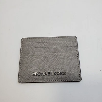 Michael Kors Gris Mujeres Damas Jet Set Cuero Tarjeta de Crédito Portatarjetas de Identificación Cartera  Foto 1 de 2