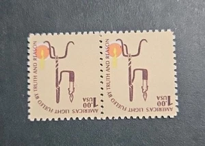US Stamps SC# 1610c 1979 $1 Rush Lamp "CIA Invert" Replica Pair - Picture 1 of 2