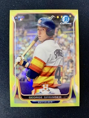 2014 Bowman Chrome Mini George Springer Yellow Refractor #/25 RC Rookie #323 - Image 1 of 2