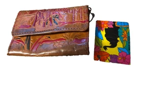 Portamonete vintage in vera pelle foderato con cerniera modello elefante India nuovo con etichette - Foto 1 di 4