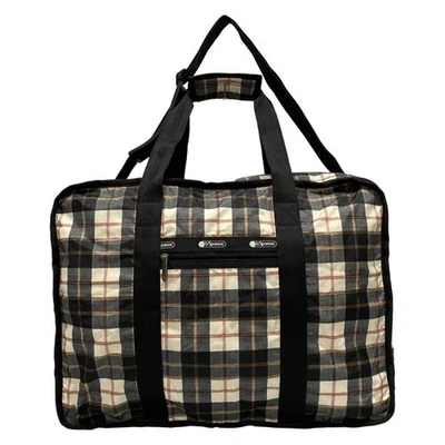 Сумка Lesportsac Boston - бежевая черная с узором в несколько чеков/без замка на корпус - Изображение 1 из 4