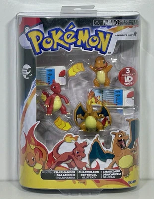 TOMY Pokemon Evolution Paquete de 3 Charmander Charmeleon Charizard Figura Raro NUEVO Foto 1 de 4