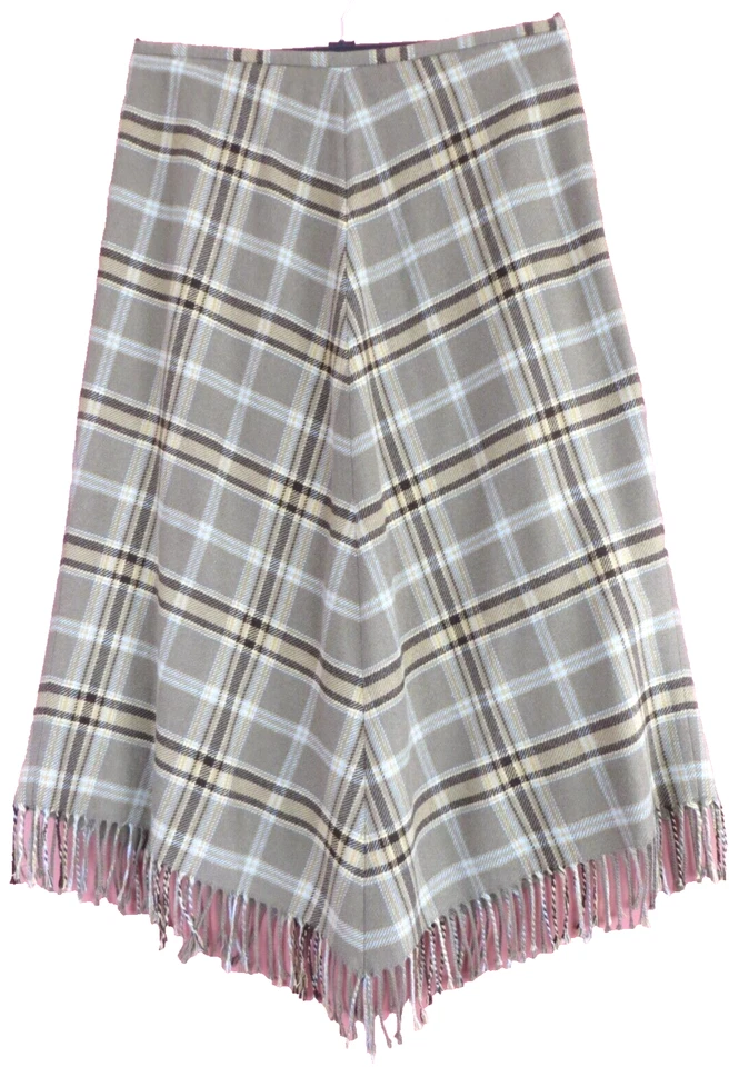 Maxi falda asimétrica a cuadros flecos de franela de lana línea A CHARTER CLUB para mujer 12 Foto 1 de 4