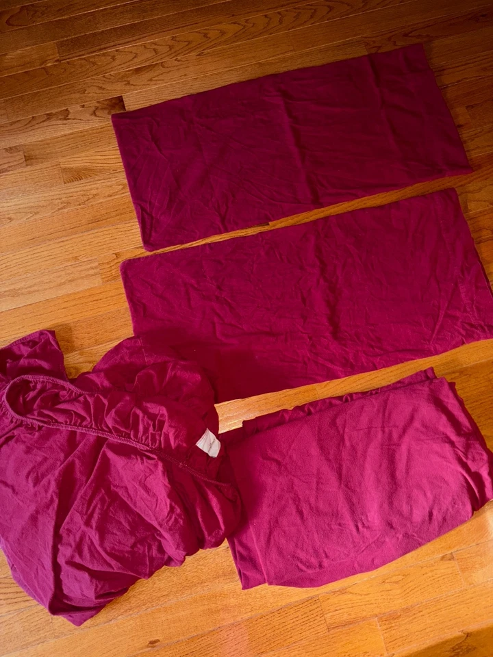 De colección. Juego de sábanas EDDIE BAUER HOME 100% algodón franela TALLA KING 4 piezas (rojo) Foto 1 de 4