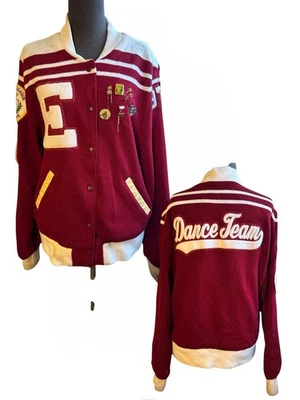 VTG 90s Cheerleader Letterman "Carole" Varsity Jacket Y2K Pins Patches AS IS Med - Image 1 of 4