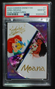 🌟 ARIEL / MOANA - 2023 Kakawow Cosmos Disney 100 DUAL SIGNATURE /25 - PSA 10 - Picture 1 of 2