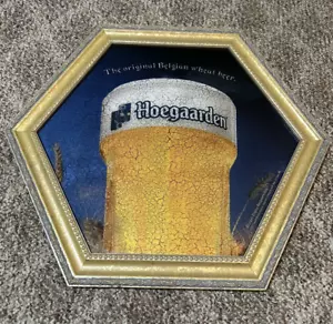 Hoegaarden Brewery Framed Beer Sign 24" x 21" Belgium Glass - Picture 1 of 10