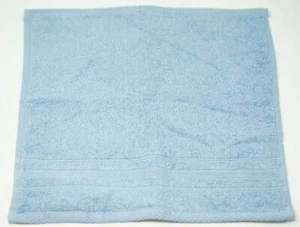 Sunham Supreme Select 100% Cotton 13" x 13" Jacquard Hem Washcloth - Blue - Picture 1 of 2