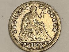 1853. Seated Liberty Half Dimes 89% Silver 11% Copper