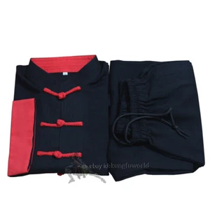 algodón tai chi uniforme ala chun traje artes marciales chaqueta y pantalones 25 colores - Imagen 1 de 10