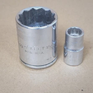Fleet 15/16 & 3/8" Sockets USA Made Vintage 12 Pt 1/2" and 3/8" - Picture 1 of 9