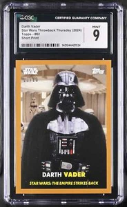 Star Wars Throwback Thursday 2024 Card #62 Darth Vader Bronze 10/10 CGC 9 Mint - Picture 1 of 2