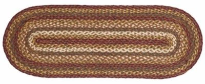 Corredor de mesa de yute trenzado rústico Tea Cabin 13" x 48" verde crema y rojo Foto 1 de 2