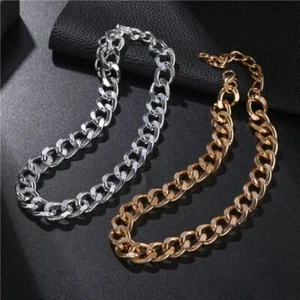 Chains Collars Classic Plain Necklace Women Jewelry Circle Decors Necklaces 1pc - Picture 1 of 30