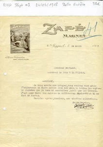 Dépt 03 - Magnet - Belle Entête Zafé (Meilleur Que le Café) du 24/04/1918 - Bild 1 von 1