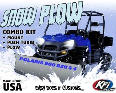 POLARIS RZR S 4 900 (Dual Rear A-Arm) - 2018 - KFI UTV 60" Snow Plow Combo Kit - Imagem 1 de 4