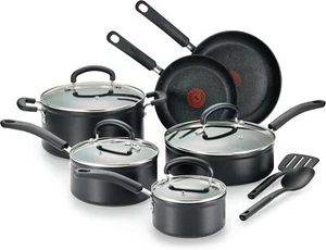 T-fal Advanced Spatula,Spoon,3FryPanels,2 Saucepan,Saute,Stewpot, Black - Picture 1 of 6