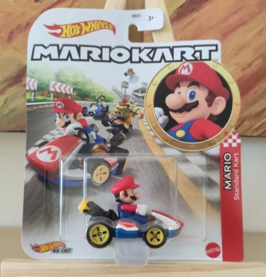 Hot Wheels Mario Kart Mario Standard Kart GBG26 GBG25 Die Cast Mattel Nintendo - Immagine 1 di 2
