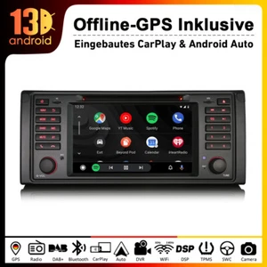64GB Autoradio Android Auto 13 CarPlay GPS WiFi DSP DAB+ Canbus für BMW 5er E39 - Bild 1 von 23