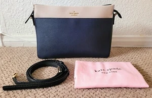100% AUTÉNTICO BOLSO BANDOLERA DE CUERO SAFFIANO KATE SPADE 2 TONOS NUEVO - Imagen 1 de 12